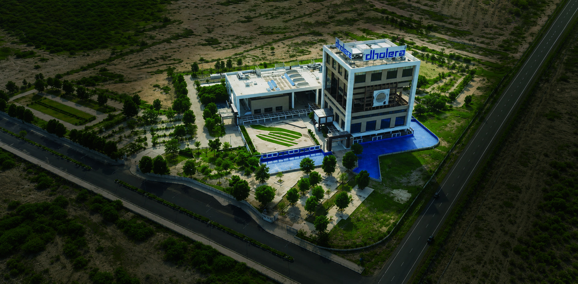 Dholera SIR administration building aerial view